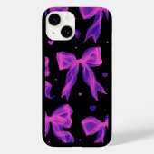 Y2Kエステティックパープルリボン黒iPhoneケース Case-Mate iPhoneケース (裏面)