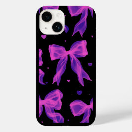 Y2Kエステティックパープルリボン黒iPhoneケース Case-Mate iPhone 14ケース