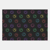 Y2Kエステ名門私立校風のティックスマイル顔 ラッピングペーパーシート (正面3)