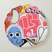 Y2Kステッカークールの明るい美学 ラウンドクッション (裏面)