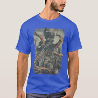 Y2Kストリートウェア レトロファッション タコ ホラー モンスター Tシャツ