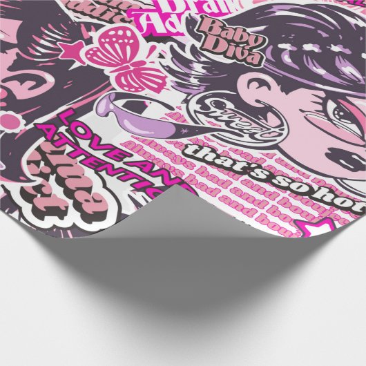 Y2Kドラマ中毒コラージラッピング紙 ラッピングペーパー (角)