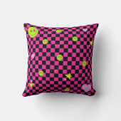 Y2Kビビッドピンクがかわいい市松模様♡  クッション (裏面)