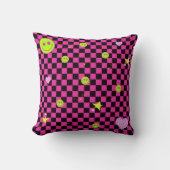 Y2Kビビッドピンクがかわいい市松模様♡  クッション (正面)