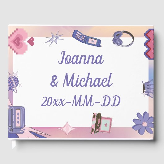 Y2Kピンクパープル2000sレトロテックギークラブズ結婚ズ ゲストブック (正面)