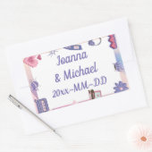 Y2Kピンクパープル2000sレトロテックギークラブズ結婚ズ 長方形シール (封筒)