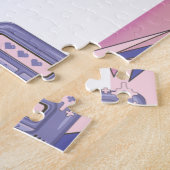 Y2Kピンクパープル2000sレトロ技術ギーク救日 ジグソーパズル (側面)