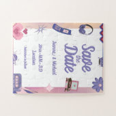 Y2Kピンクパープル2000sレトロ技術ギーク救日 ジグソーパズル (横)