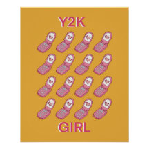 Y2Kフリップフォンハートパターン