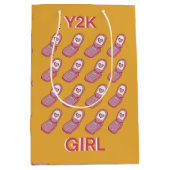 Y2Kフリップフォンハートパターン ミディアムペーパーバッグ (正面)