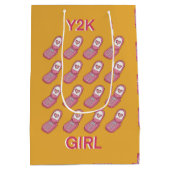 Y2Kフリップフォンハートパターン ミディアムペーパーバッグ (裏面)