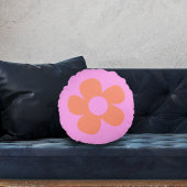 Y2kホットピ名門私立校風のックフラワードームデコール ラウンドクッション
