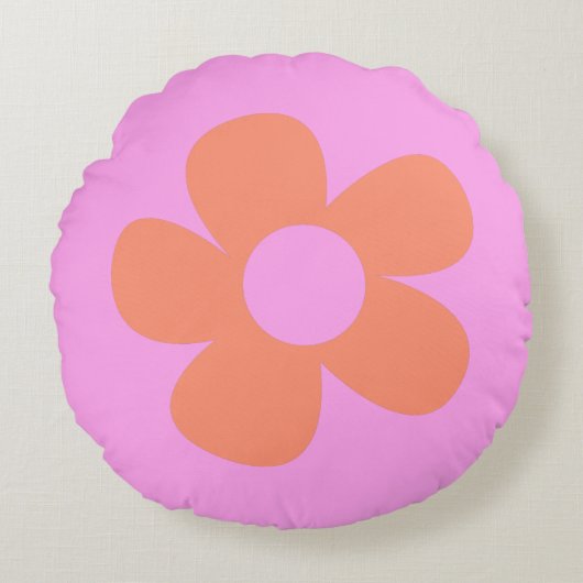 Y2kホットピ名門私立校風のックフラワードームデコール ラウンドクッション (正面)