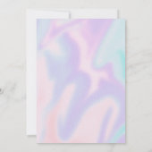 Y2Kホログラムの可愛いベビーシャワー 招待状 (裏面)