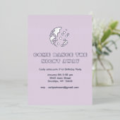 Y2Kメタリックシルバーパープルディスコ21st誕生日 箔招待状 (立ち正面)