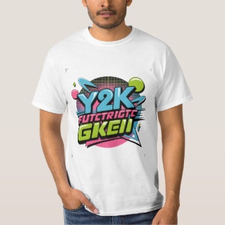 Y2Kレトロネオン風大胆な90年代インスパイアグラフィック Tシャツ