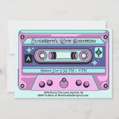 Y2Kレトロ90年代80年代カセットテープ誕生日 招待状 (正面)