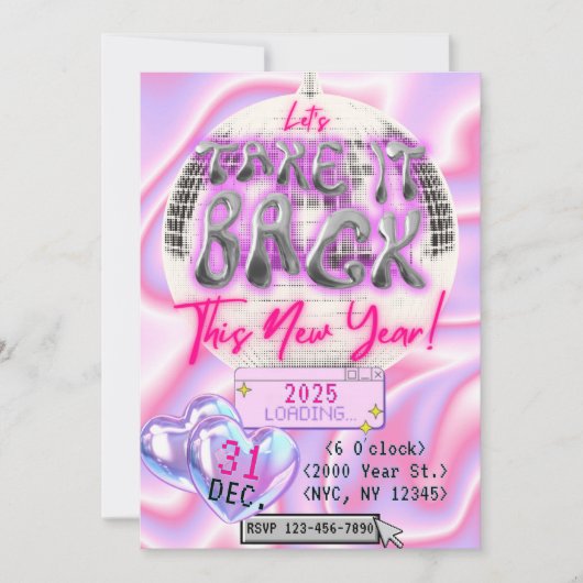 Y2K大晦日パーティーの招待状 招待状 (正面)