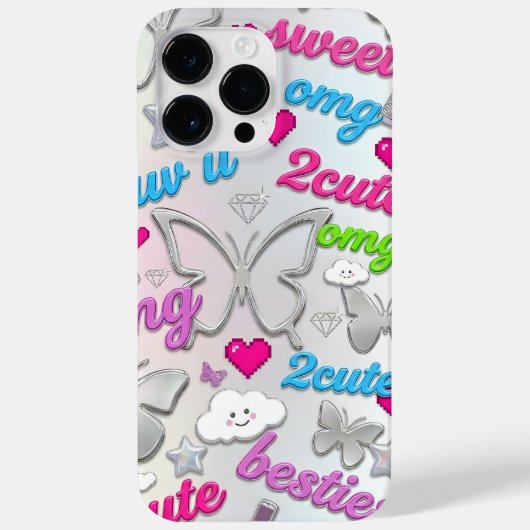 Y2K携帯ケース 2000年代のレトロな蝶 Case-Mate iPhoneケース (裏面)