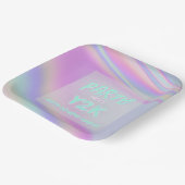 Y2K虹色レインボーハッピーバースデー パーソナライズされた ペーパープレート (傾斜あり)