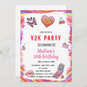 Y2K誕生日パーティー招待状 招待状 (正面/裏面)