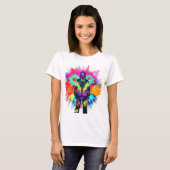 Y2K開花:テクウェアと発光自然 Tシャツ (正面フル)