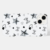 Y2K ダークコケット シルバースターリボンハート柄 Case-Mate iPhoneケース (裏面 (横))