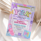 Y2K 2000のテーマ誕生日パーティーへの招待 招待状