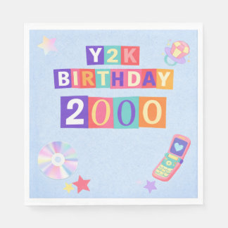 Y2K 2000年代トレンディ誕生日パーティー用ナプキン スタンダードランチョンナプキン