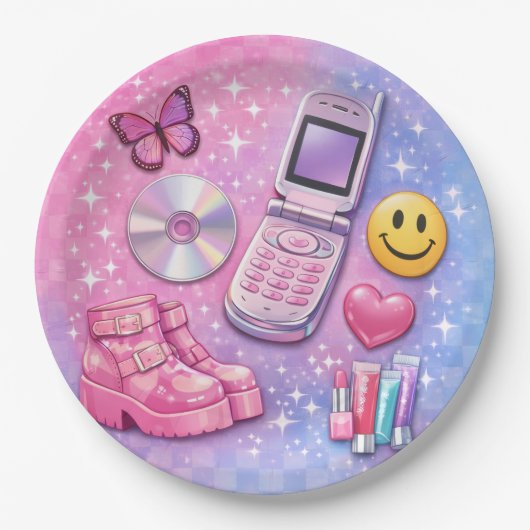 Y2K 2000's Party Plate ペーパープレート (正面)