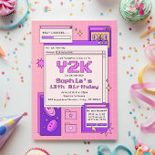 Y2K 2000s Retro Computer Interface Birthday Party 招待状
