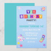 Y2K 2000's Trendy Birthday Party Invitation 招待状 (正面/裏面)