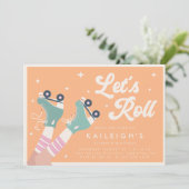 Y2K 90s転がローラーリンク女子誕生日 招待状 (スタンド正面)