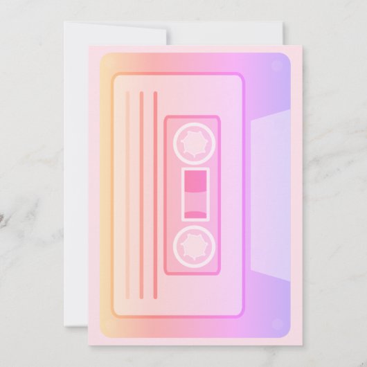 Y2k 90s 80sテーマパステルピンク10代のバースデーパーティー 招待状 (裏面)