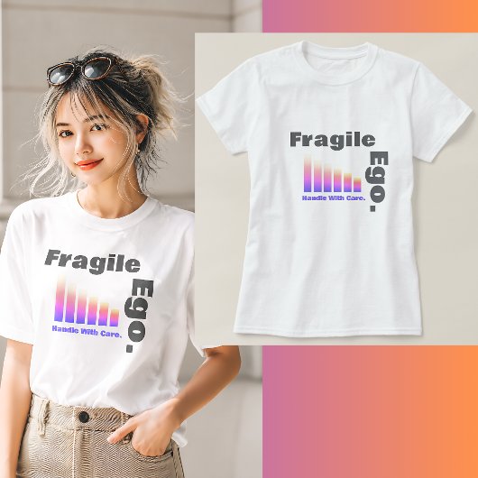 Y2K Aesthetic Fragile Ego Handle With Care Tシャツ