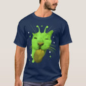 Y2K Alien Cat Meme UFO Retro Silly Cats Lover Vint Tシャツ (正面)