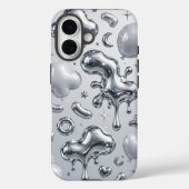Y2K Chrome Bubble 3D Silver Case Case-Mate iPhoneケース (裏面)