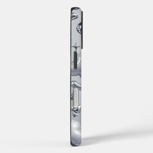 Y2K Chrome Bubble 3D Silver Case Case-Mate iPhoneケース (裏面 / 右)
