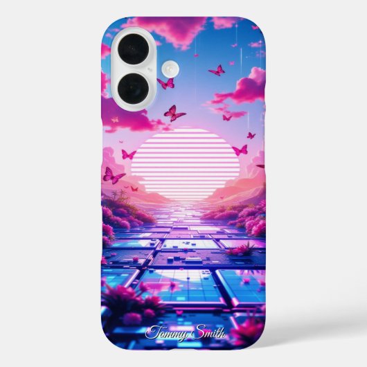 Y2K Cybercore Vaporwave Etic Holographic Glow Case-Mate iPhoneケース (裏面)