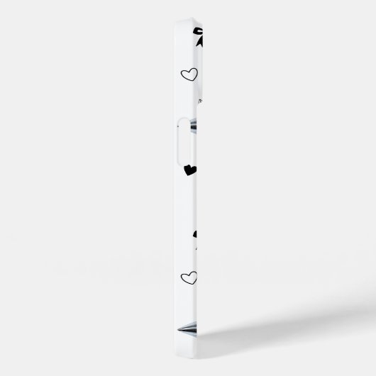 Y2K Dark Coquette Silver Star Ribbon Heart Pattern Case-Mate iPhoneケース (裏面 / 右)