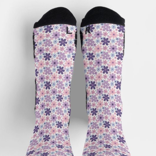 Y2K Flower Pattern ソックス (上部)