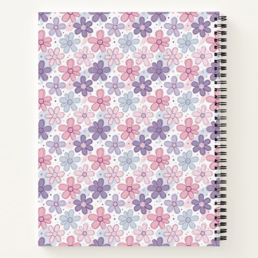 Y2K Flower Seamless Pattern ノートブック (裏面)