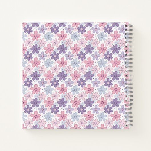 Y2K Flower Seamless Pattern ノートブック (裏面)