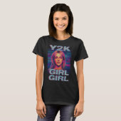 Y2K Girl Glitch T-Shirt – Retro Pop Pixel Art Tシャツ (正面フル)