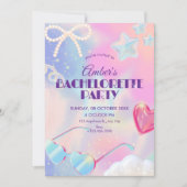 Y2k hologram bachelorette party 招待状 (正面)