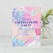 Y2k hologram bachelorette party 招待状 (スタンド正面)