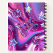Y2K Holographic Journal | Chrome Stars & Butterfly ノートブック (裏面)