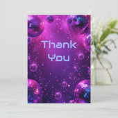 Y2K Holographic Thank You Card | Neon Chrome NYE サンキューカード (スタンド正面)