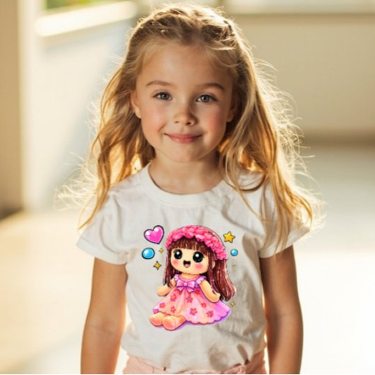 Y2K Kawaii Doll Sticker Style – Cute Girls Toy Pop トドラーTシャツ