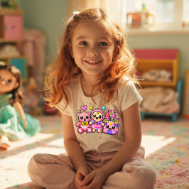 Y2K Kawaii Toy Mashup – Teddy Bear Doll Castle Cut トドラーTシャツ